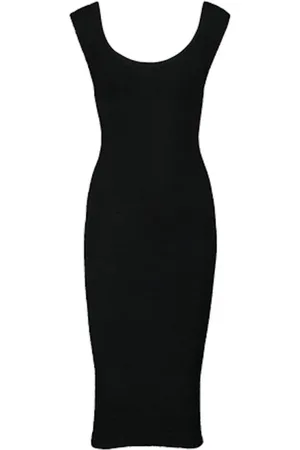 Hunza G Kjole, Dame, Sort, ONE SIZE, Uld, Grace Off-Shoulder Kjole