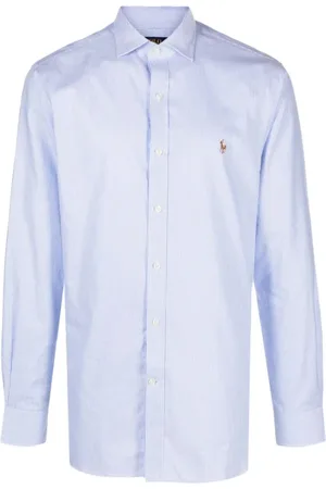 Ralph Lauren Skjorte, Herre, Blå, L, Bomuld, Casual Langærmet Skjorte