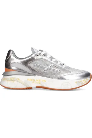 Premiata Sko, Dame, Grå, 36 EU, Uld, Sølv Sneakers med Tyk Sål