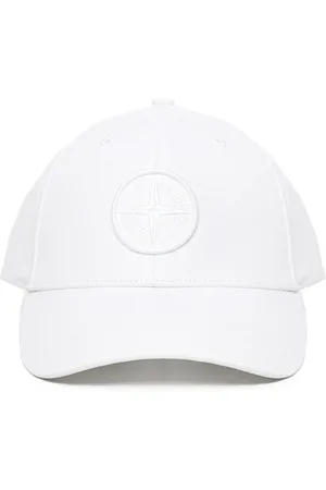 Stone Island Tilbehør, Herre, Hvid, ONE SIZE, Bomuld, Broderet Logo Hat