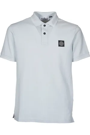 Stone Island Top, Herre, Blå, M, Bomuld, Bomuldspolo med Kompaslogo