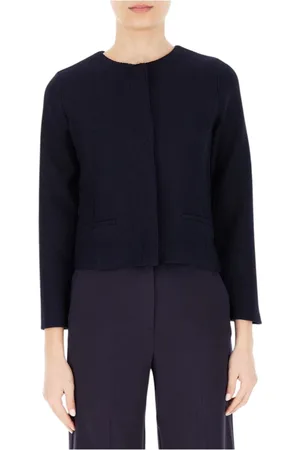 MARELLA Jakke, Dame, Blå, S, Polyester, Blå Jakke med Rensede Linjer