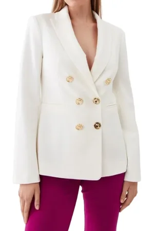 Pinko Jakke, Dame, Hvid, M, Double-breasted Blazer