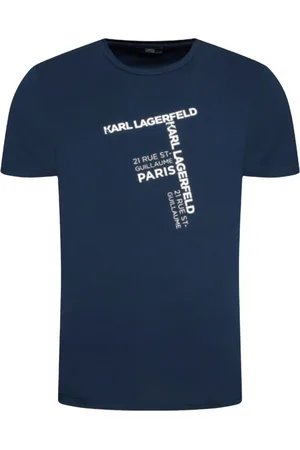 Karl Lagerfeld Top, Herre, Blå, 2XL, Tyl, Street Style T-Shirt