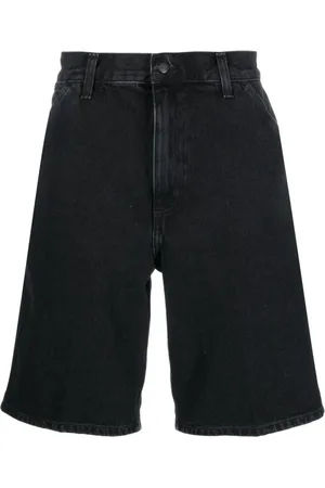 Carhartt Shorts, Herre, Sort, W28, Denim, Sort Denim Shorts med Logo Patch