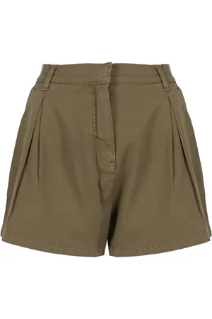 Pinko Shorts, Dame, Grøn, W26, Denim, Denimshorts med frontlæg