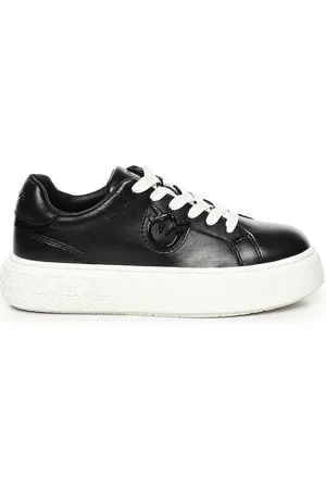 Pinko Sko, Dame, Sort, 39 EU, Læder, Læder Sneakers med Platformssål