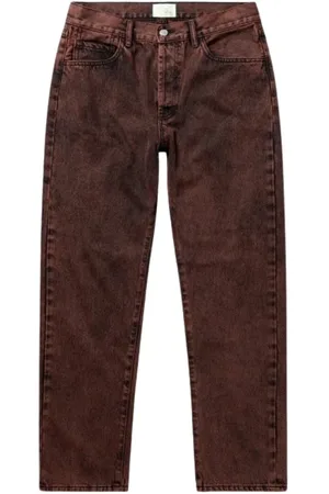 ARIES Jeans, Herre, Brun, W30, Denim, Vintage Denim Jeans med røde accenter