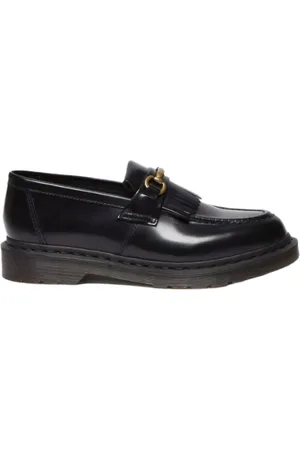 Dr. Martens Sko, Herre, Sort, 36 EU, Læder, Sort Polerede Glatte Loafers med Frynser