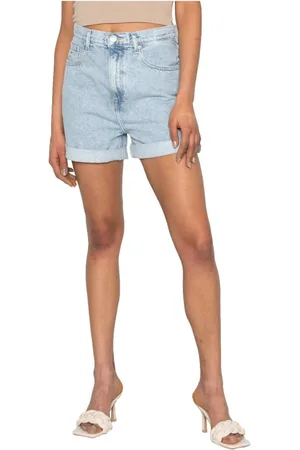 Tommy Hilfiger Shorts, Dame, Blå, W25, Denim, Denim Mom Shorts