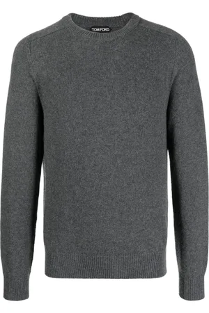 Tom Ford Strik, Herre, Grå, 2XL, Cashmere, Luksuriøs Cashmere Sweater