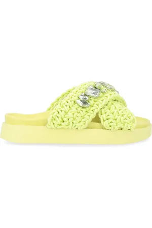 INUIKII Sko, Dame, Grøn, 37 EU, Woven Stones Lime Sliders