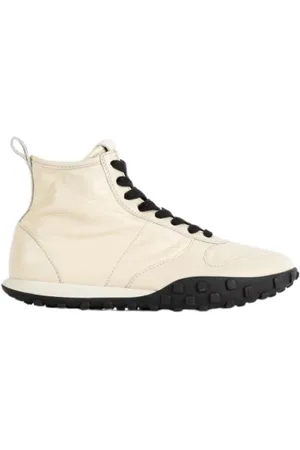 Jil Sander Sko, Dame, , 40 EU, Læder, Hvide læder high-top sneakers