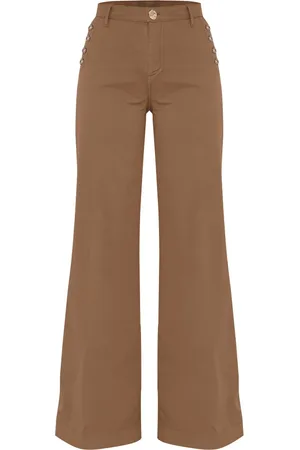 Kocca Bukser, Dame, Brun, W28, Tyl, Wide Leg Bukser