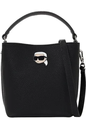 Karl Lagerfeld Taske, Dame, Sort, ONE SIZE, Uld, Ikon Pebble Bucket Bag
