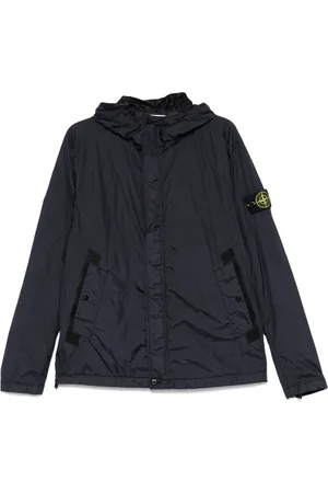 Stone Island Jakke, Herre, Blå, XL, Polyester, Athletic Windbreaker Jakke