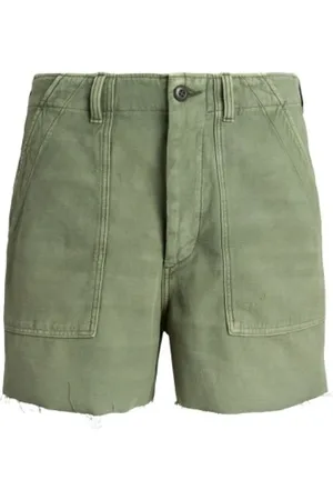 Ralph Lauren Shorts, Dame, Grøn, 2XS, Bomuld, Flat Front Shorts