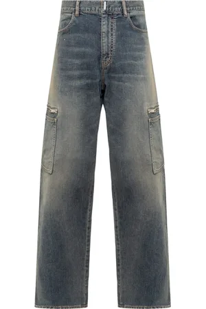 Givenchy Jeans, Herre, Blå, W31, Denim, Løstsiddende Denim Lange Jeans