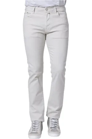 Jacob Cohen Bukser, Herre, Hvid, W38, Bomuld, Slim Behagelige Bard Jeans