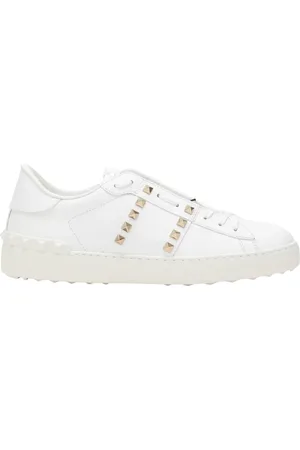 VALENTINO GARAVANI Sko, Dame, Hvid, 38 1/2 EU, Rockstud Lavtop Sneaker