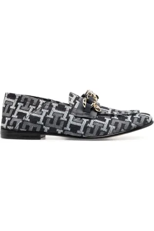 Tommy Hilfiger Sko, Dame, Flerfarvet, 38 EU, Denim, Monogram Denim Loafers med kædedetalje