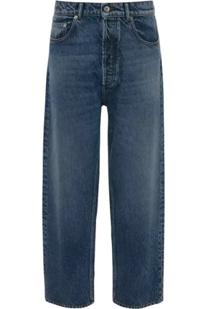 J.W.Anderson Jeans, Herre, Blå, W33, Bomuld, Korte Cropped Ben Jeans