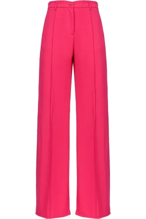 Pinko Bukser, Dame, Lyserød, S, Polyester, Wide-Leg Fluid Crêpe Bukser