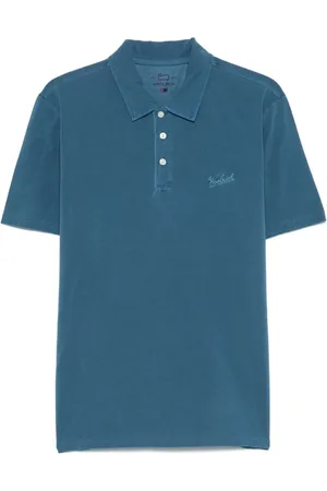 Woolrich Top, Herre, Blå, XL, Blå polo shirt med korte ærmer