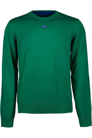 HUGO BOSS Strik, Herre, Grøn, XL, Rundhalset strik