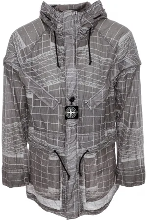 Stone Island Jakke, Herre, Grå, M, Uld, Reflekterende Grid Parka