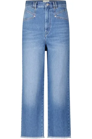 Isabel Marant Jeans, Dame, Blå, M, Bomuld, Relaxed-Fit Jeans med Frynser
