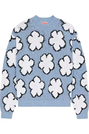 Kenzo Strik, Dame, Blå, M, Bomuld, Boke Flower Sweater
