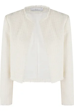 IRO Jakke, Dame, Hvid, XS, Tweed, Ecru Tweed Crop Jakke