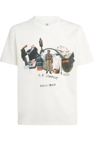 C.P. Company Top, Herre, Hvid, S, Bomuld, Casual Jersey Shirt