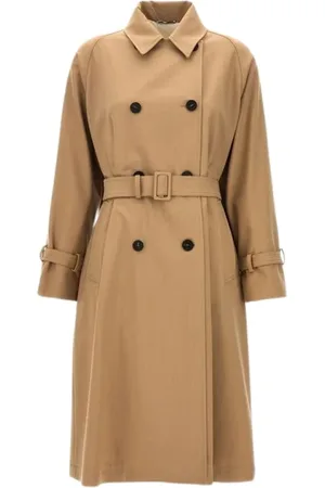 Max Mara Frakke, Dame, Brun, M, Uld, Candida Trenchcoat