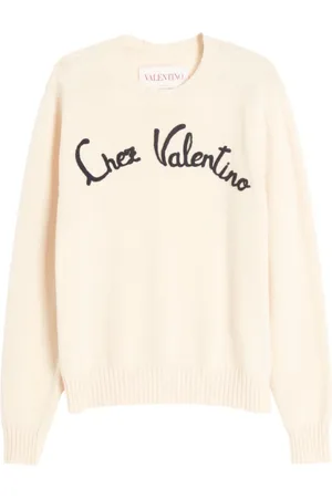 VALENTINO GARAVANI Strik, Herre, Hvid, L, Uld, Hvid Sweater