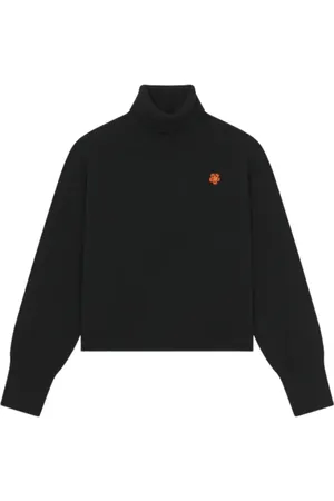 Kenzo Strik, Dame, Sort, L, Uld, Crest Logo Sweater