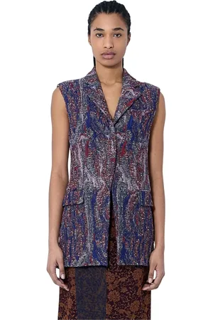 DRIES VAN NOTEN Jakke, Dame, Lilla, S, Skræddersyet tekstureret vest