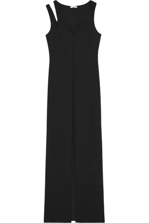 Patrizia Pepe Kjole, Dame, Sort, S, Teknisk Jersey V-hals Kjole