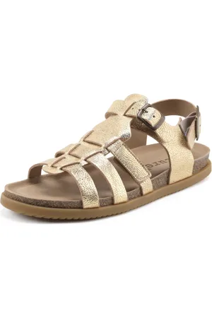 Nature Sko, Dame, Gul, 38 EU, Suede, Mette Sandal Metallic Suede