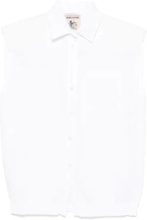 SEMICOUTURE Bluser & Skjorter, Dame, Hvid, M, Bomuld, Hvid Strikjakke Ss25