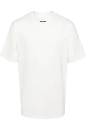Jil Sander Top, Herre, Hvid, L, Bomuld, Sæsonbestemt T-shirt med grafisk print