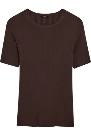 Joseph Top, Dame, Brun, M, Satin, Satin Rib Knit Top