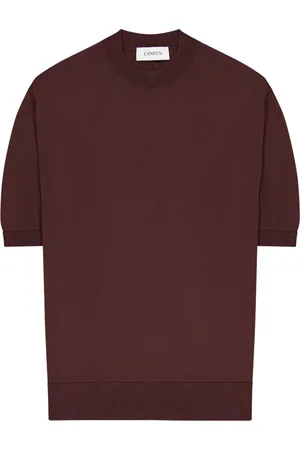 LANEUS Strik, Herre, Brun, S, Rund halsstrikket T-shirt