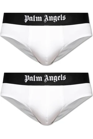 Palm Angels Undertøj, Herre, Hvid, L, Bomuld, Two-pak underbukser med logo