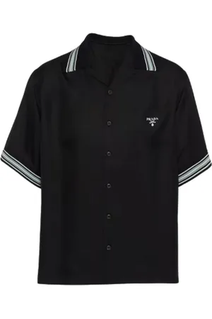 Prada Skjorte, Herre, Sort, L, Kortærmet skjorte med knapper
