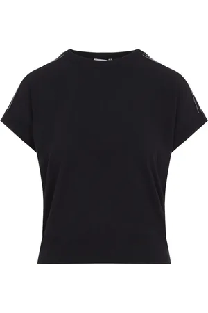 PESERICO SIGN Top, Dame, Sort, S, Bomuld, Blue Space Tricot Sweater