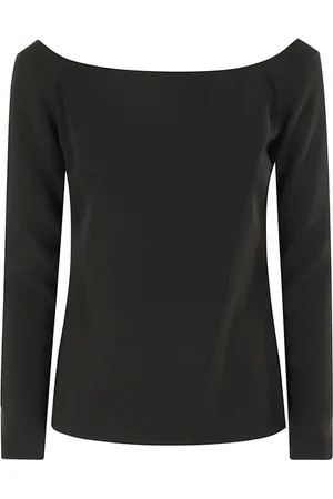 FEDERICA TOSI Top, Dame, Sort, S, Uld, Stilfuld Top med Åben Ryg