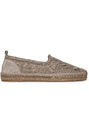 Brunello Cucinelli Sko, Dame, Brun, 37 EU, Polyester, Brun Slip-On Espadriller med Naturinspireret Mønster