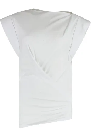 Isabel Marant Top, Dame, Hvid, XS, Bomuld, Cotton Draped T-shirt